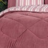 Set dormit pilota iarna 1 persoana Soft Line roz prafuit fata catifelata