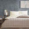 set dormit Donna Maro/Crem 200x220 microfibra reversibila iarna