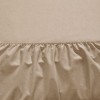 Set husa de pat cu elastic si 2 fete de perna, bumbac ranforce, Tac bej, 160x200 cm, potrivita pentru saltele de pana la 30 cm inaltime