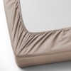 Set husa de pat cu elastic si 2 fete de perna, bumbac satinat, maro, 160x200 cm, potrivit pentru un dormitor elegant