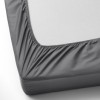 Set husa de pat cu elastic si 2 fete de perna, bumbac satinat, antracit, 180x200 cm, potrivit pentru un dormitor elegant