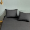 Set husa de pat cu elastic si 2 fete perna, bumbac poliester, 160x200cm, gri fume