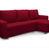 Set Husa elastica din material creponat, pentru canapea otoman dreapta, Bordo