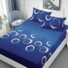 Set husa de pat cu elastic finet albastra cu spirale 160x200cm