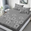 Set husa de pat cu elastic finet gri cu papadii 160x200cm