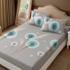 Set husa de pat cu elastic finet 160x200cm gri cu papadii