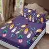 Set husa de pat cu elastic finet pene si fluturi 160x200cm