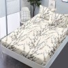 Set husa finet crengute bleu-maro 160x200 cu 2 fete de perna, fixare perfecta