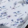 Set husa finet floral bleu-mov 160x200 cu 2 fete de perna, fixare perfecta