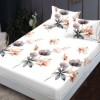 Set husa finet floral gri-maro 160x200 cu 2 fete de perna, fixare perfecta
