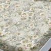 set husa finet floral pastel verde-bej 160x200 cu fete de perna