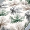 Set husa finet frunze maro/verde 160x200 cu 2 fete de perna, fixare perfecta