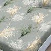Set husa finet pampas bej/verde 160x200 cu 2 fete de perna, fixare perfecta