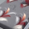 Set husa finet Pene Alb-Bordo 160x200 cu 2 fete de perna, fixare perfecta