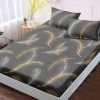 Set husa finet Pene Galben/Alb 160x200 cu 2 fete de perna, fixare perfecta