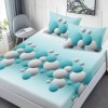 Set husa finet 160x200cm turcoaz cu sfere 3D si 2 fete de perna