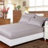 Set husa pat damasc + 2 fete perna, saltea 120x200cm, gri deschis
