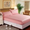 Set husă pat din damasc roz pentru saltea 120x190 cm cu două fețe de pernă asortate