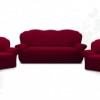 Set huse multielastice jacquard canapea 3 locuri + 2 fotolii bordo