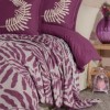 Set lenjerie pat cu patura eleganta 7 piese clasy home liora v1 mov crem broderie ranforce