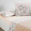 set lenjerie pat dublu cu pled TAC Elysia Pudra 5 piese