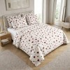 Lenjerie de pat dubla bumbac 100% cu inimioare bordo design elegant 4 piese, Fabricata in Romania