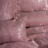 Set lux cuvertura jacquard 250x260cm+2 fete perna, Dalya Dusty Rose