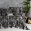 Set lux cuvertura jacquard 250x260cm+2 fete perna, Laura Bej