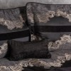 Set lux cuvertura jacquard 250x260cm+2 fete perna, Luana Gri