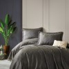 Set lux cuvertura jacquard 250x260cm+2 fete perna,Esta Dark Blue