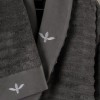 Set matrimonial Genny Cotton Box alb gri, 2 halate si 4 prosoape brodate