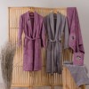 Set matrimonial bambus si bumbac, Cotton Box, Damson/Grey
