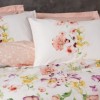 Set pat 4 anotimpuri bumbac 100% ranforce pentru o persoană, Cotton Box Emma, cu model floral pastel pe fundal alb, textură moale și elegantă