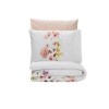 Set pat 4 anotimpuri bumbac 100% ranforce pentru o persoană, Cotton Box Emma, cu model floral pastel pe fundal alb, textură moale și elegantă