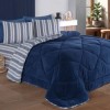 Set dormit pilota iarna pat dublu cu față catifelată Soft Line Albastru