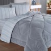 Set dormit pilota iarna pat dublu cu față catifelată Soft Line Gri Deschis