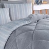 Set dormit pilota iarna pat dublu cu față catifelată Soft Line Gri Deschis