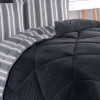 Set dormit pilota iarna pat dublu cu fata catifelata Soft Line Gri Antracit