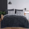Set dormit pilota iarna pat dublu cu fata catifelata Soft Line Gri Antracit