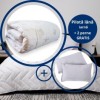 Set pilota Lână iarnă 200x215 cm Ralex Pucioasa cu imprimeu oite și 2 perne silicon antialergic 50x70 cm