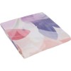 Set Pique lenjerie si cuvertura bumbac 100% 4 piese TAC Magnolia, imprimeu floral roz mov portocaliu pe fundal deschis
