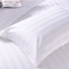 Set 10 fete de perna damasc hotelier alb dungi 3 cm 50x70 cm 300TC