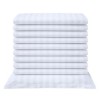 Set 10 fete de perna damasc hotelier alb dungi 3 cm 50x70 cm 300TC