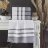 Set promo 5 prosoape 400 grame bumbac 100%, alb/gri, 50x80cm