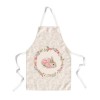 Sort de bucătărie Cena din bumbac 100% cu un iepuraș adorabil și coroniță florală pe fundal bej cu motive vegetale discrete.