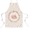 Sort de bucătărie Cena din bumbac 100% cu un iepuraș adorabil și coroniță florală pe fundal bej cu motive vegetale discrete.