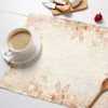 Set 4 suporturi farfurie din bumbac 100% pentru Paște, Elon floral pastelat cu iepuras imprimeu digital