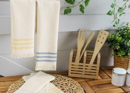 Set 3 prosoape bucatarie bumbac 100%, 30x50cm Natural