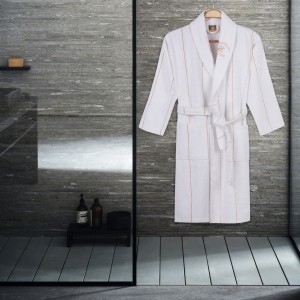Beverly Hills Polo Club, Halat de baie unisex bumbac, marime S/XS, alb, cod 702