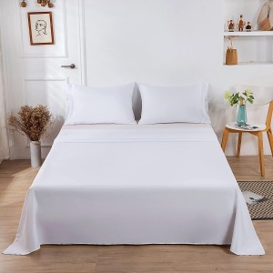 Cearceaf de pat plat, bumbac 100% ranforce, 240x260cm, alb